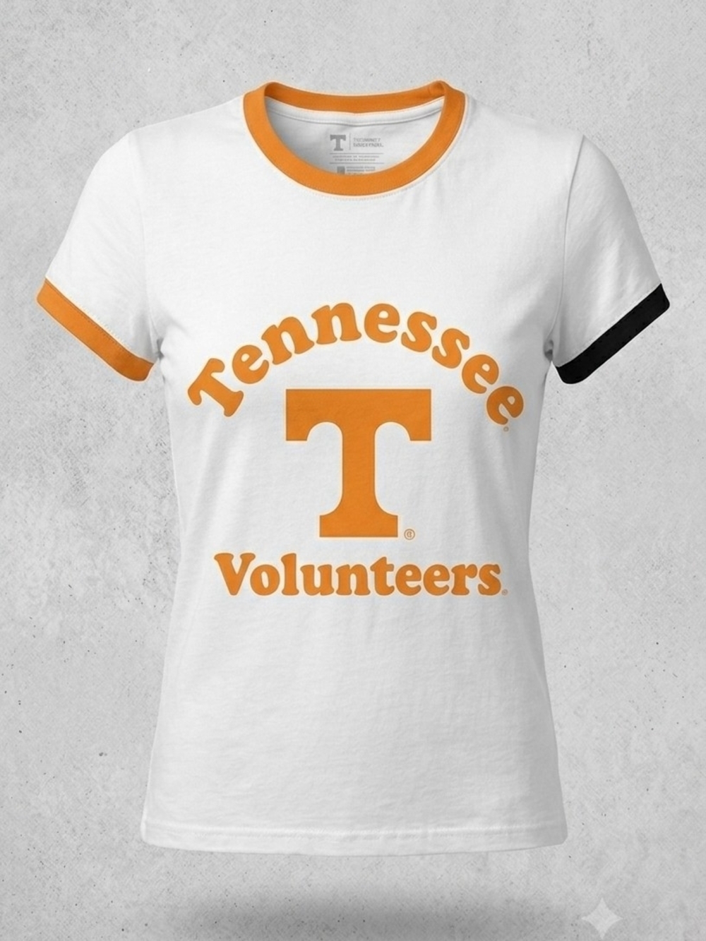 Russell Athletic White Tee with Orange and Black Trim